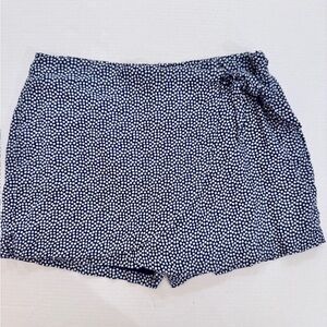 Vineyard Vines Skort Scallop Dot Side Knot Linen Blue Skirt Shorts Faux Wrap
